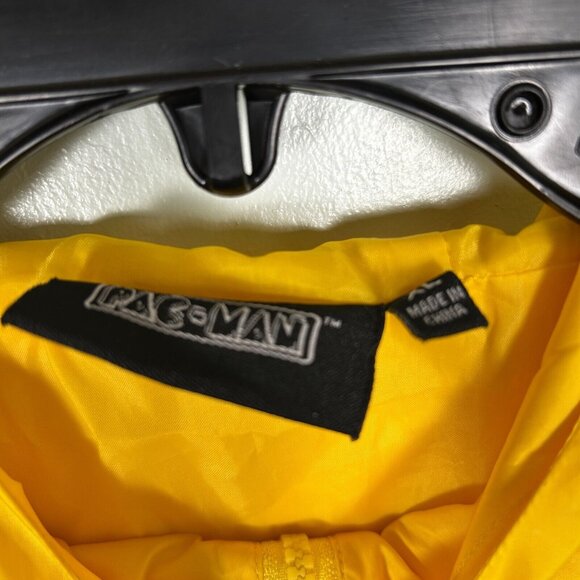 Pac-Man Jacket Mens XL Blue Yellow Color Block Graphic Bandai Namco Windbreaker - Picture 3 of 6
